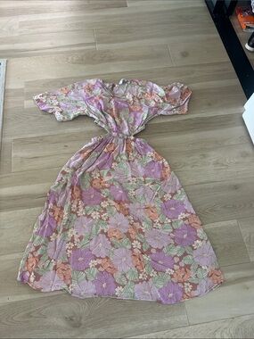 Floral Maxi Dress in Lavender, Peach & Sage - Women's Summer Maxi